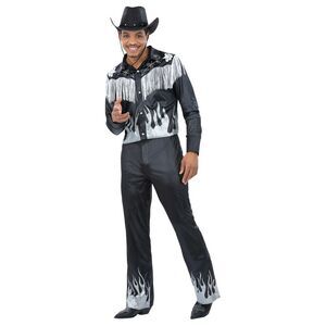 Smiffys Mens Glamorous Cowboy Costume / Black/White